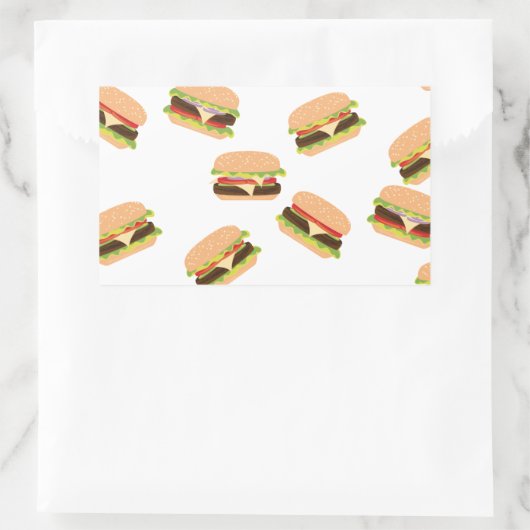 Sticker Rectangulaire Gros hamburger (Sac)