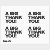 Sticker Rectangulaire Gros Merci noir (Feuille)