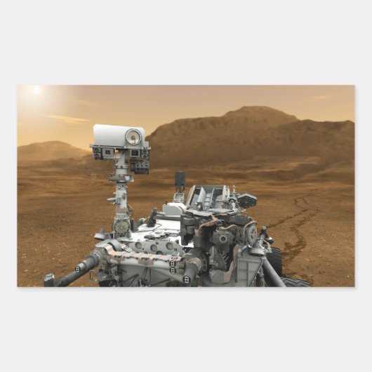 Sticker Rectangulaire Gros plan de Mars Curiosity (Devant)