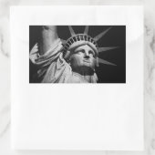 Sticker Rectangulaire Gros plan Statue blanche noire de la Liberté New Y (Sac)