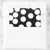 Sticker Rectangulaire Gros points en noir et blanc. (Sac)