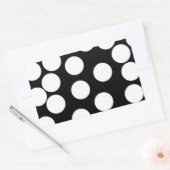 Sticker Rectangulaire Gros points en noir et blanc. (Enveloppe)