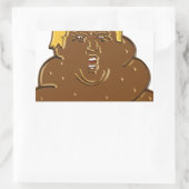 Sticker Rectangulaire Gros Trump Emoji Poop (Sac)