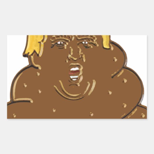 Sticker Rectangulaire Gros Trump Emoji Poop (Devant)