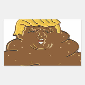 Sticker Rectangulaire Gros Trump Emoji Poop