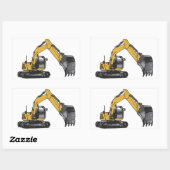 Sticker Rectangulaire Grosse excavatrice jaune (Feuille)