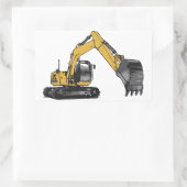 Sticker Rectangulaire Grosse excavatrice jaune (Sac)