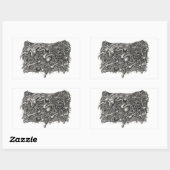 Sticker Rectangulaire Grotesque numéro 1, plat (Feuille)