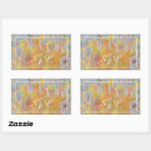 Sticker Rectangulaire Groupe de Jazz coloré (Feuille)