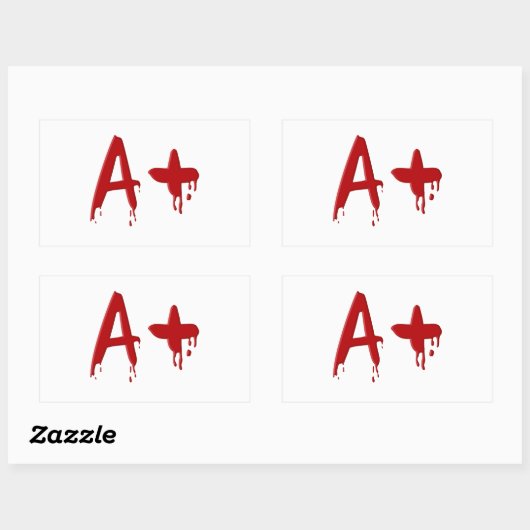 Sticker Rectangulaire Groupe sanguin A positif (Feuille)