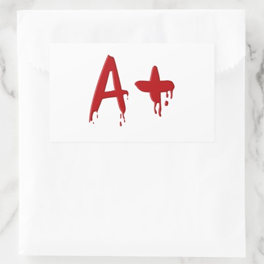 Sticker Rectangulaire Groupe sanguin A positif (Sac)