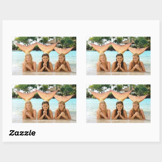 Sticker Rectangulaire Groupe Sur La Plage (Feuille)
