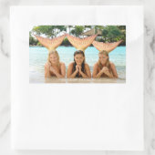 Sticker Rectangulaire Groupe Sur La Plage (Sac)