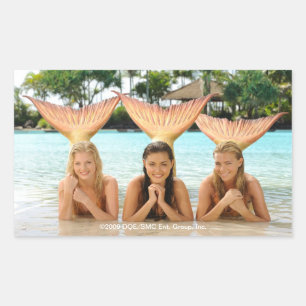 Sticker Rectangulaire Groupe Sur La Plage