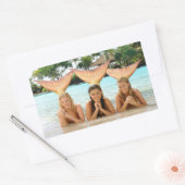 Sticker Rectangulaire Groupe Sur La Plage (Enveloppe)