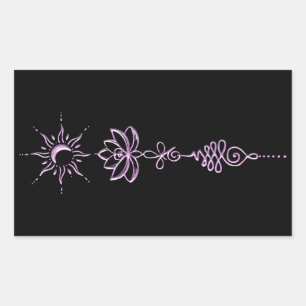 Sticker Rectangulaire Groupe Unalome Rose