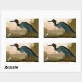 Sticker Rectangulaire Grue bleue Héron Impression Audubon Art côtier (Feuille)
