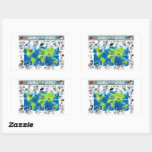 Sticker Rectangulaire Grues du monde (Feuille)