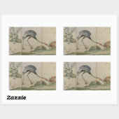 Sticker Rectangulaire Grues, pins et bambou (Feuille)