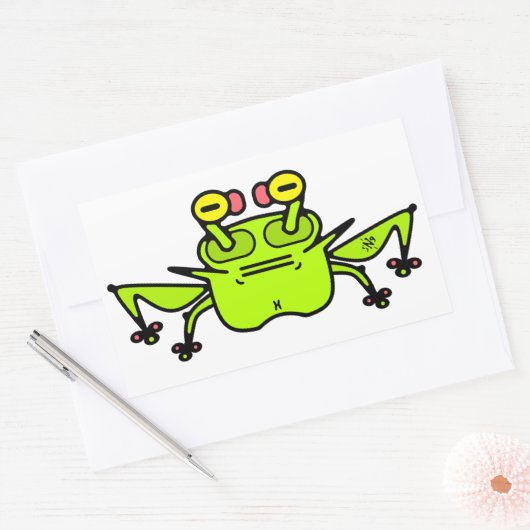 Sticker Rectangulaire Grumeux crapaud de grenouille v1 (Enveloppe)