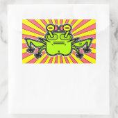Sticker Rectangulaire Grumpy psychedelic étrange grenouille crapaud v4 (Sac)