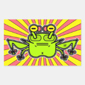 Sticker Rectangulaire Grumpy psychedelic étrange grenouille crapaud v4 (Devant)