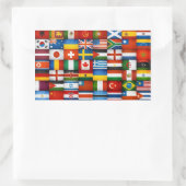 Sticker Rectangulaire Grunge World Flags Collage Design (Sac)