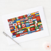 Sticker Rectangulaire Grunge World Flags Collage Design (Enveloppe)