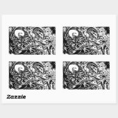 Sticker Rectangulaire GRYM - Art Abstrait noir et blanc (Feuille)