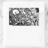 Sticker Rectangulaire GRYM - Art Abstrait noir et blanc (Sac)