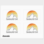 Sticker Rectangulaire Guadalupe Peak Retro (Feuille)
