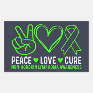 Sticker Rectangulaire Guérir l'amour pour la paix Sensibilisation au lym