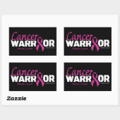 Sticker Rectangulaire Guerrier...Cancer du sein (Feuille)