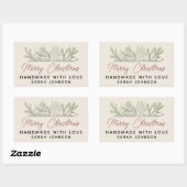 Sticker Rectangulaire Guirlande d'hiver Joyeux Noël fait main (Feuille)