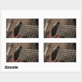 Sticker Rectangulaire Guitare acoustique à six cordes (Feuille)