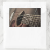 Sticker Rectangulaire Guitare acoustique à six cordes (Sac)