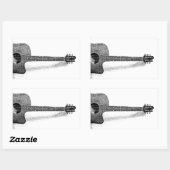 Sticker Rectangulaire Guitare classique (Feuille)