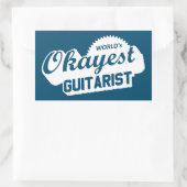 Sticker Rectangulaire Guitariste le plus Okayest du monde (Sac)