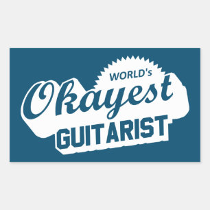 Sticker Rectangulaire Guitariste le plus Okayest du monde
