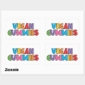 Sticker Rectangulaire Gummies Vegan colorées (Feuille)