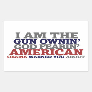 Sticker Rectangulaire Gun Ownin, Dieu craint l'Américain