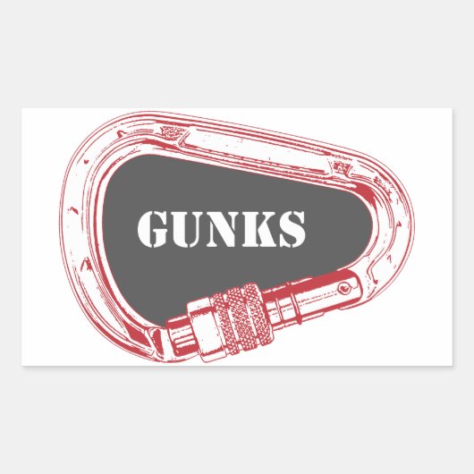Sticker Rectangulaire Gunks Escalade carabiner (Devant)