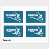 Sticker Rectangulaire Gunnison Colorado Skier (Feuille)
