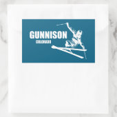 Sticker Rectangulaire Gunnison Colorado Skier (Sac)