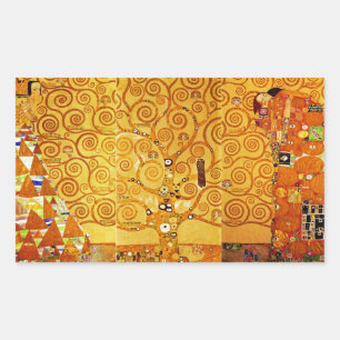 Sticker Rectangulaire Gustav Klimt Arbre de Vie : Art nouveau symboliste