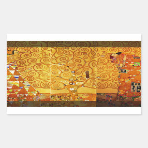 Sticker Rectangulaire Gustav Klimt Arbre de Vie : Symboliste Art Nouveau