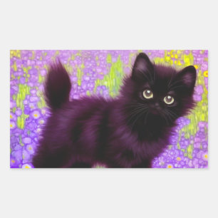 Sticker Rectangulaire Gustav Klimt Black Kitten