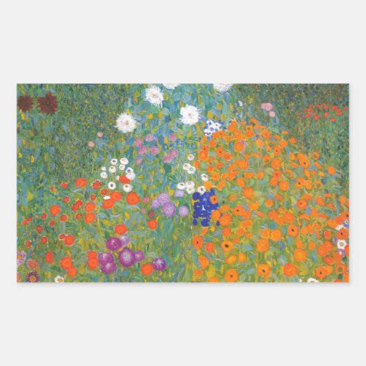 Sticker Rectangulaire Gustav Klimt Fleur Jardin Cottage Nature (Devant)