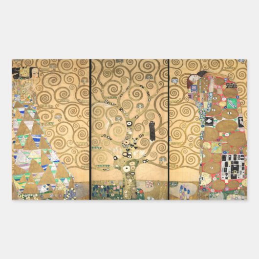 Sticker Rectangulaire Gustav Klimt - Stoclet Frieze Arbre de vie (Devant)