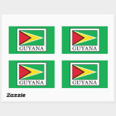 Sticker Rectangulaire Guyana (Feuille)